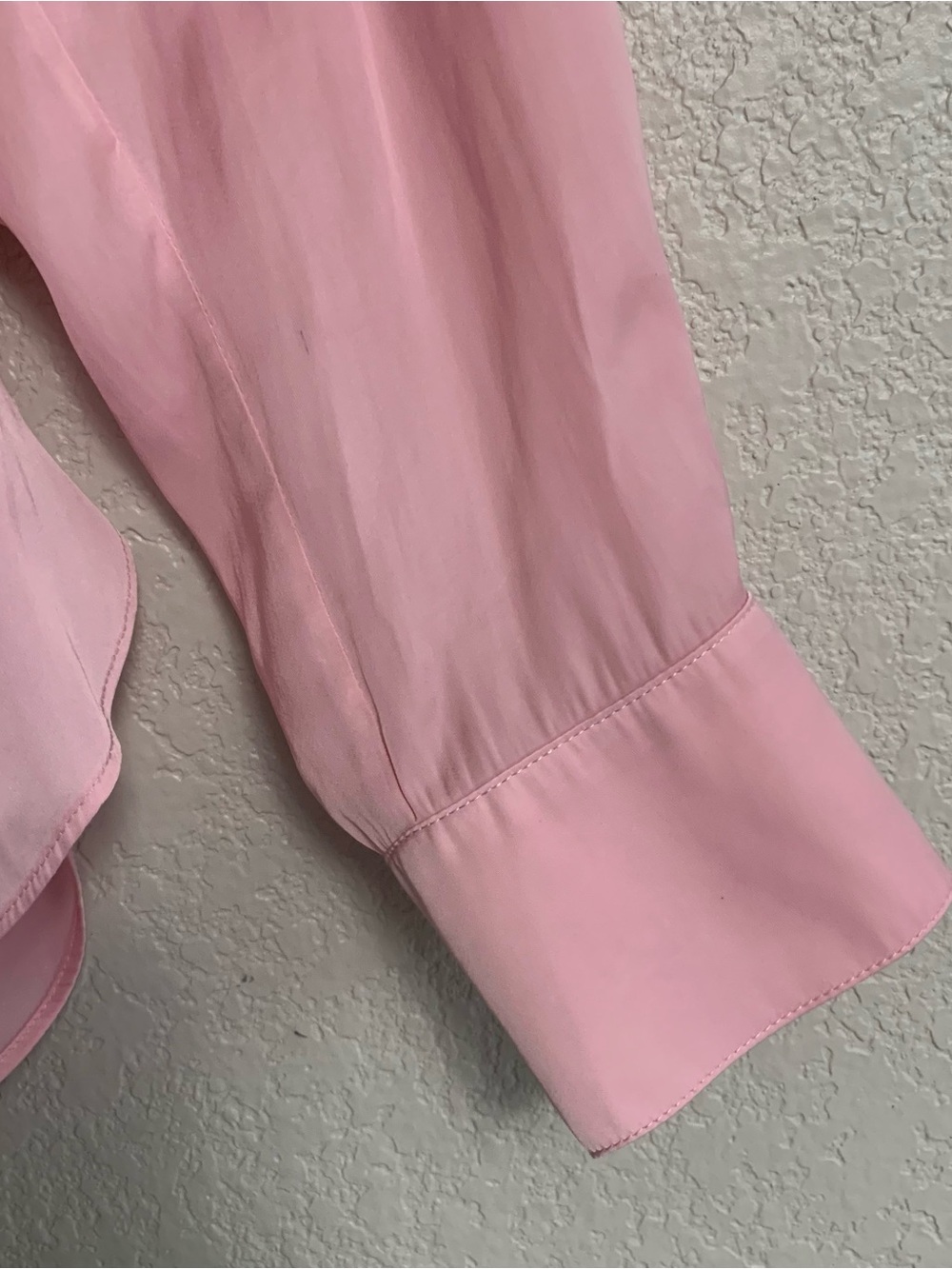 Zadig & Voltaire Blouse Top Womens S Tink Satin Vneck Long Sleeve Pink Glam - Picture 9 of 16